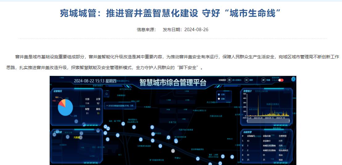 守好“城市生命線，宛城推進(jìn)窨井蓋智慧化建設(shè)